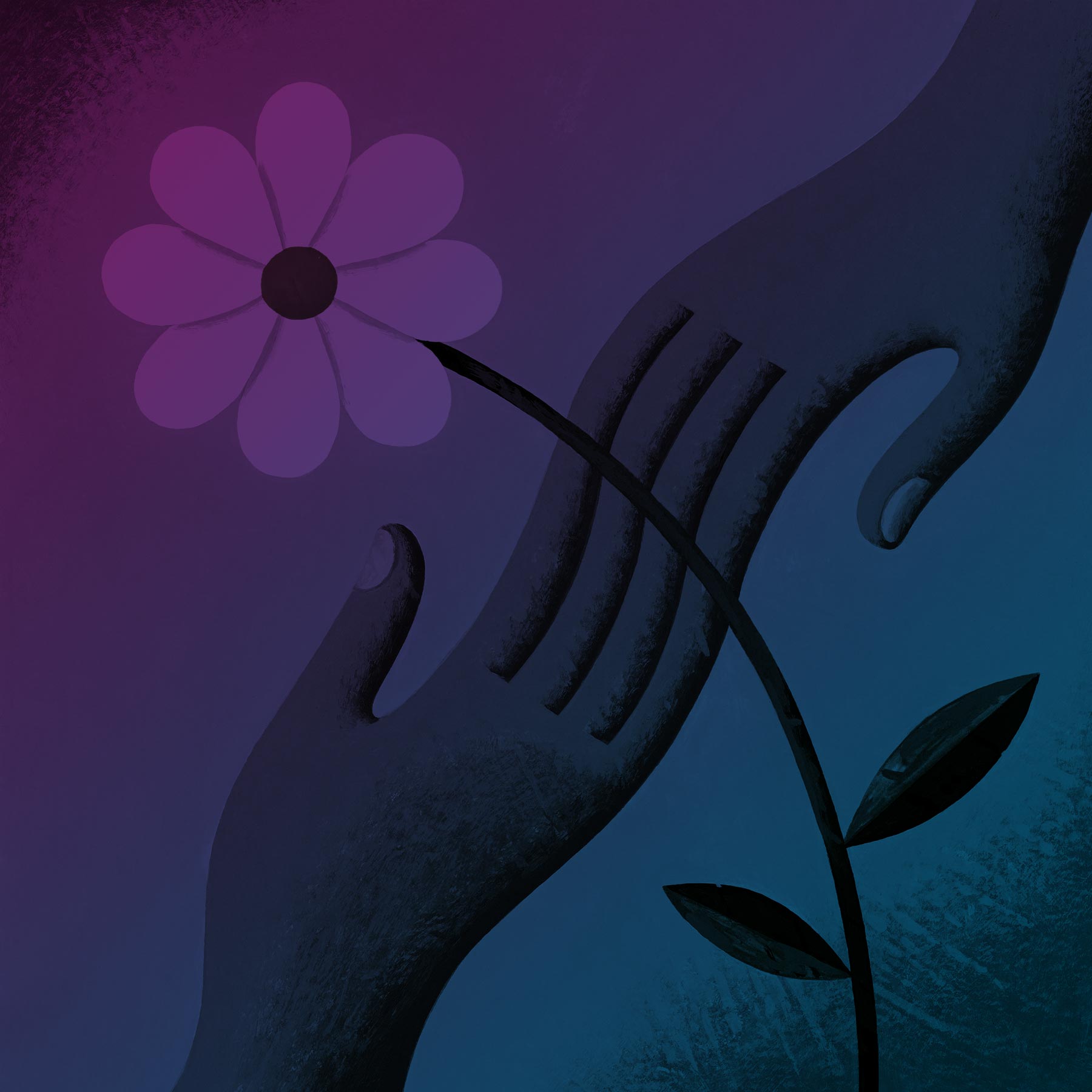 Illustration of two hands touching